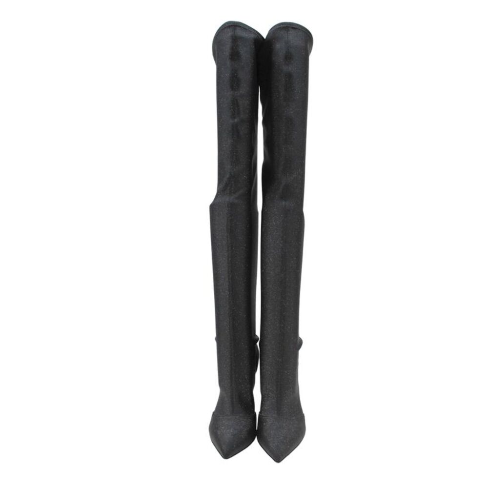 Gianvito Rossi Womens Pointed Toe Over The Knee Boots Black Size 37.5 7.5 - Picture 2 of 6